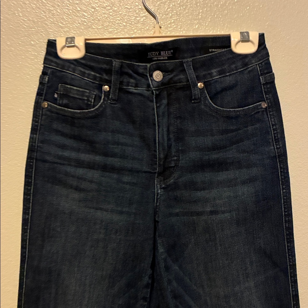 Judy Blue Women's Petite Dark Blue Straight Jeans